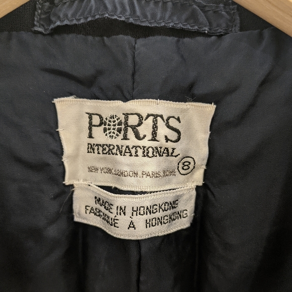 VINTAGE 100% wool navy blue midi skirt suit blazer set, sz 8 (fits S) - Picture 4 of 9